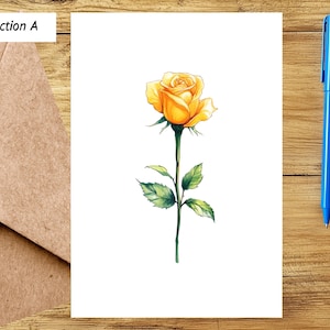 Carte rose jaune pour un ami