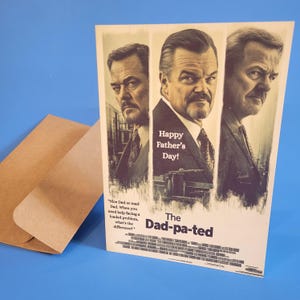 The Dad-pa-ted Funny Father's Day Card Parodying Martin Scorsese Movie The Departed, Punny Handmade Dad Joke Card With Envelope