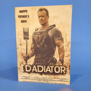 Carte drôle de fête des pères de papa parodiant le film classique de gladiateur, carte de blague de papa faite main, carte de fête des pères Unique avec enveloppe