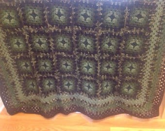 Turkey Hunt Handmade Granny Square Afghan FREE SHIPPING