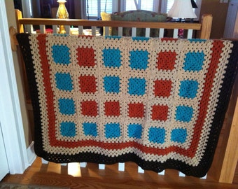 Southwest Sunset Granny Square Afghan FREE SHIPPING