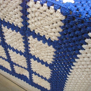 Crochet Granny Square Blue Note Handmade Heirloom Quality Afghan FREE SHIPPING image 3