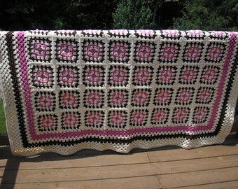 Raspberry Sundae Handmade Afghan Heirloom Quality FREE SHIPPING