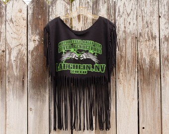 Fringe custom cut Laughlin 2010 biker tee