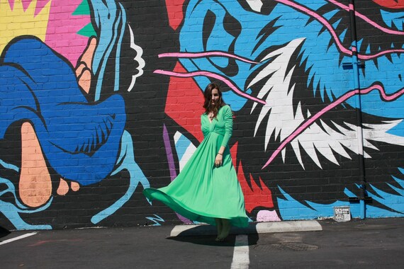 Vintage mint green maxi dress - image 4