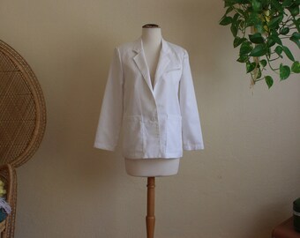 Vintage white Womens blazer 80s