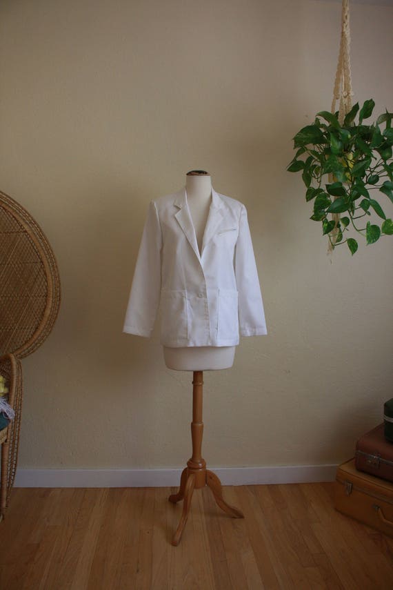 Vintage white Womens blazer 80s