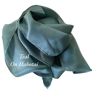Teal Blue Silk Scarves in Habotai or Chiffon or Sheer Chiffon Gauze - Felting  Supplies or Accessory-