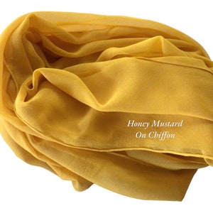 Honey Mustard - Silk Scarves or Chiffon Gauze fabric