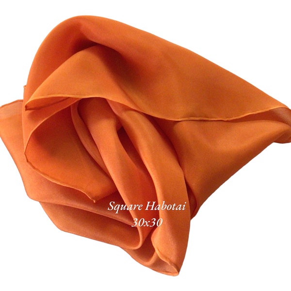 Saffron Spice Silk Habotai Scarf - 30x30 Square - Half-Price