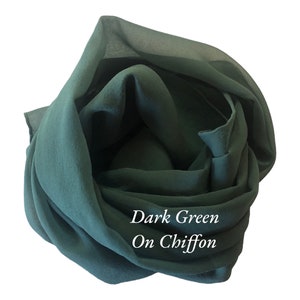 Dark Green Silk Chiffon Scarves or Fabric - Perfect Accessory - Great for Felting - Low Shipping Costs