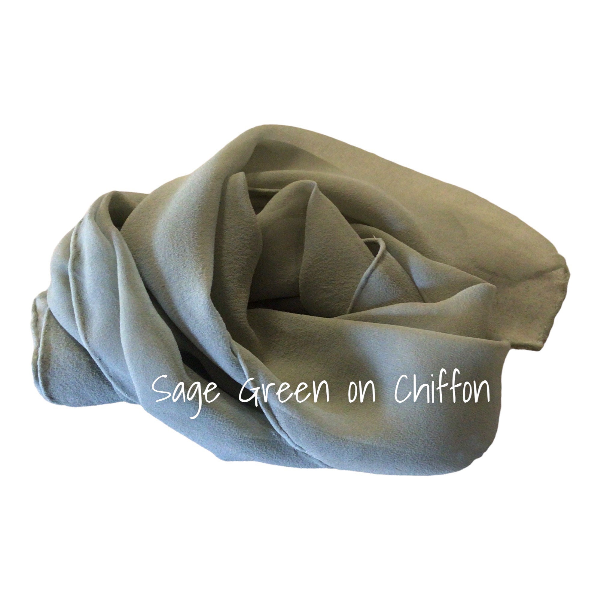 sage green chiffon scarf