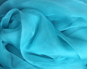 Bright Aqua Silk Scarves or Fabric - Low  Shipping - Accessory