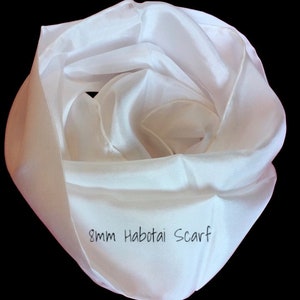 White Habotai Scarf - Great Accessory in various sizes - Low shipping costs