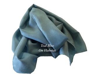 Teal Blue Silk Scarves or Chiffon Gauze - Felting  Supplies or Accessory-