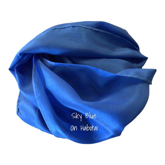 Sky Blue Silk Scarves on Habotai or Chiffon or Sheer Chiffon  display picture 1