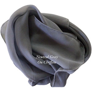 Neutral Gray Silk Chiffon Scarf or Fabric - Felting - Accessory