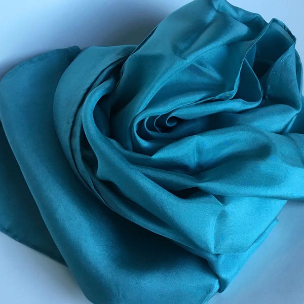 Italian Silk Satin Fabric, Kingfisher Blue main image 0