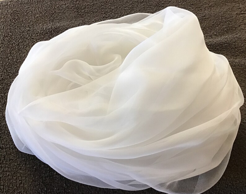 55 WIDE 3mm White Silk Gauze Fabric Sold by the Yard Etsy