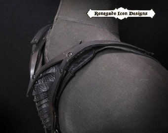 Leather Holster Harness bag, Spine Holster pocket, Exoskeleton, Festival,Badass,Futuristic primitive, MADE TO ORDER: Renegade Icon Designs