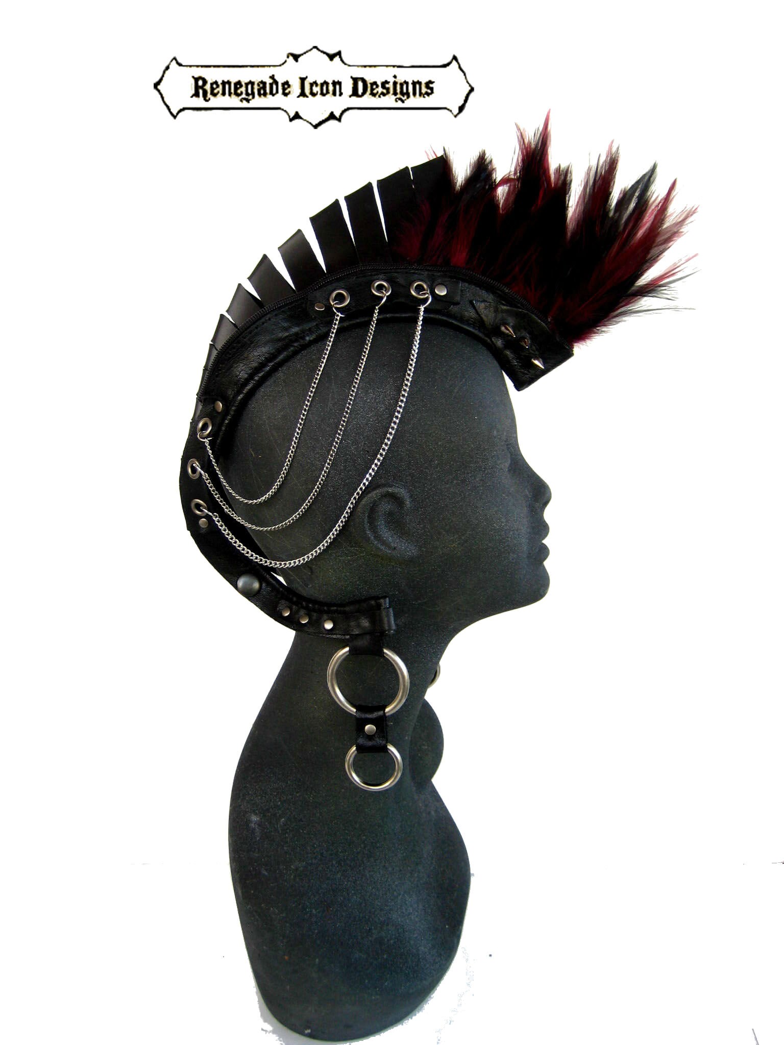 Leather mohawk Futuristic Primitive fetish Avant Garde Etsy