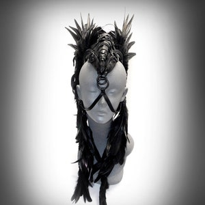 Mohawk Feather Headpiece,Shaman Headdress,warrior Mohawk,wing headpiece, MADE TO ORDER: Renegade Icon;Rara Avis Collection