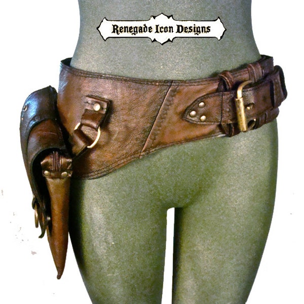 leather hip bag, thigh bag, utility belt, hip beltbag, Holster bag, Classic Style, MADE TO ORDER: Renegade Icon designs