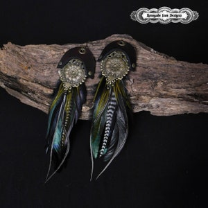 Divine Beauty feather earrings, Luxx Feather earrings,gypsy nomad, love warrior, tribal goddess by RenegadeIcon Designs