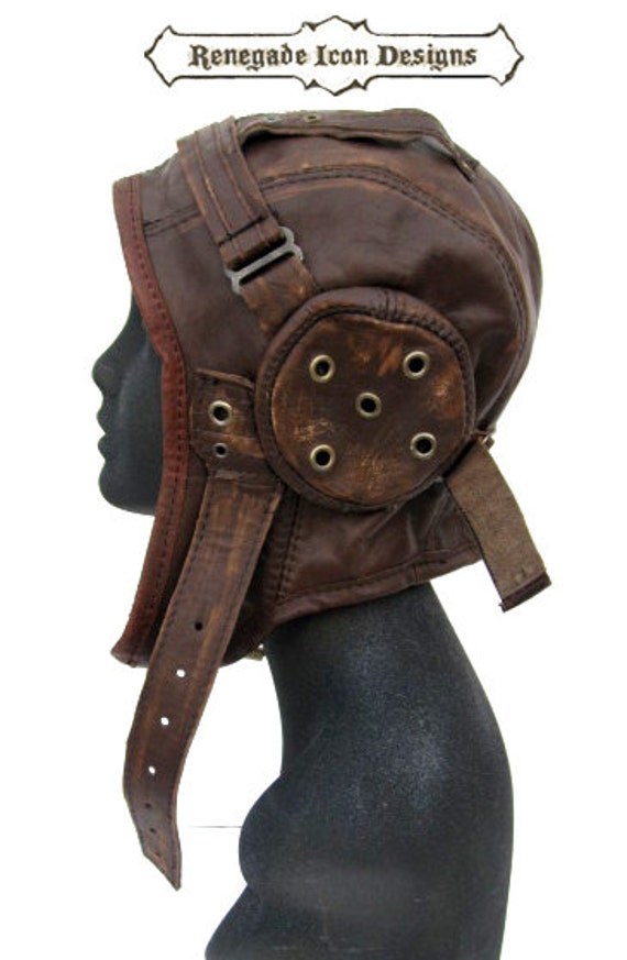 leather flight hat