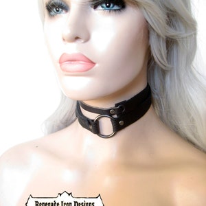 Leather collar choker, Oring choker, leather choker edgy,leather wrap by Renegade Icon Designs