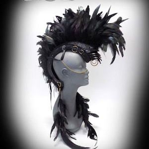 Ultra Feather Mohawk, Unisex Mohawk headpiece,Tribal, Shaman, Punk, Warrior, Custom headwear,READY SHIP: Renegade Icon Designs