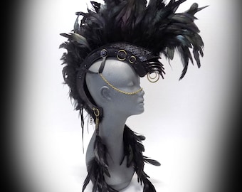 Ultra Feather Mohawk, Unisex Mohawk headpiece,Tribal, Shaman, Punk, Warrior, Custom headwear,READY SHIP: Renegade Icon Designs