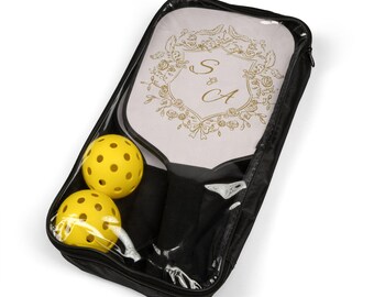 ピックルボール名入れギフト ピックルボーラー パーソナライズ ピックルボール パドル 名前のイニシャル カップル向けギフト ピックルボールセット ピックルボーラーギフト