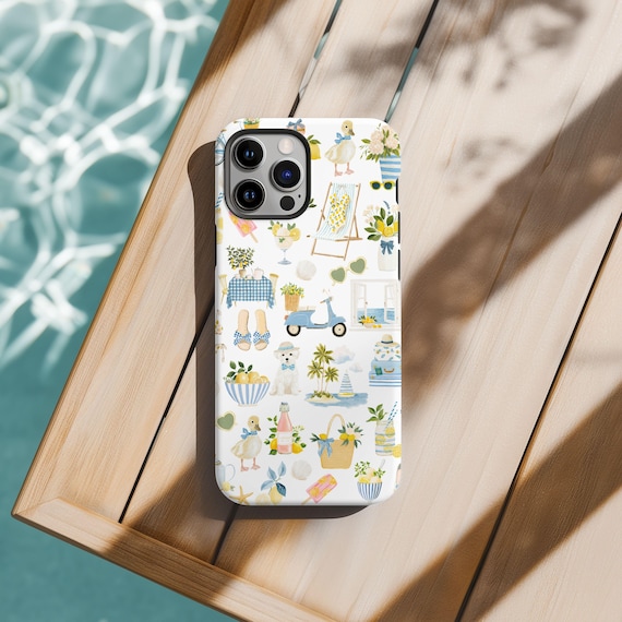 Italian Summer Phone Case Summer Coastal Phone Case Amalfi Italy Lemons Italian Summer iPhone Case iPhone 16 Samsung Google Pixel Tough Case