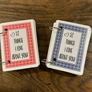 52 Things I Love About You Deck of Cards, Valentine's Day/Anniversary Gift