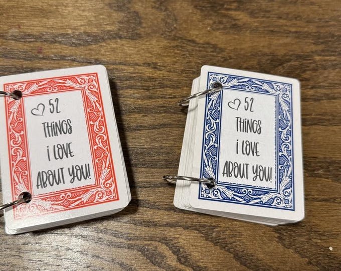 Image 1 for 52 Things I Love About You Deck Of Cards Template