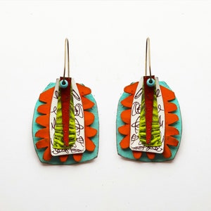 Heading Southwest Roadtrip painted tin earrings