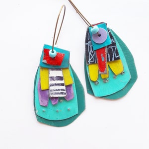 Summer Song unmatched  reclaimed tin earrings