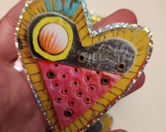 Glitter heart sticker
