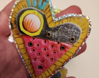 Sticker coeur pailleté