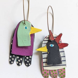 Free-range unmatched chicken earrings