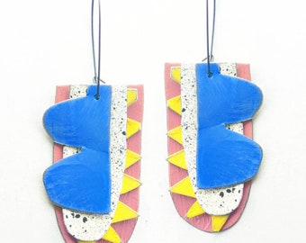 Matisse POP painted reclaimed tin earrings