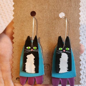 Tuxedo Kitty earrings