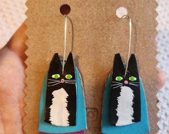 Tuxedo Kitty earrings