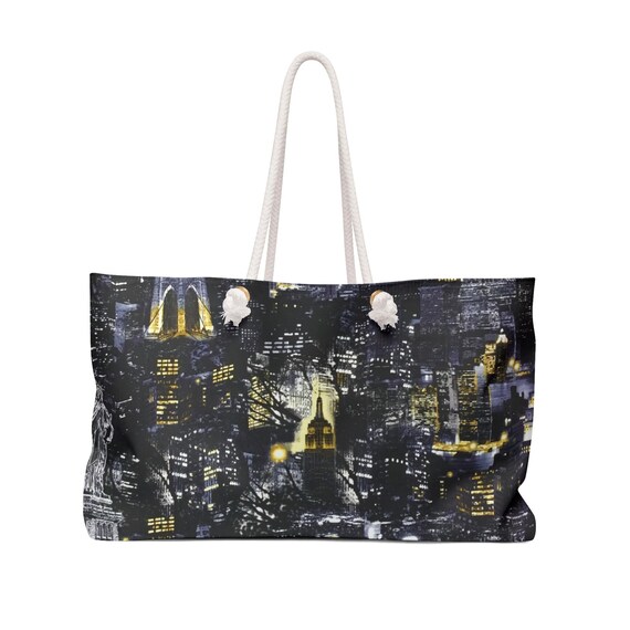 Night City Skyline Weekender Bag | Urban Evening Cityscape Tote