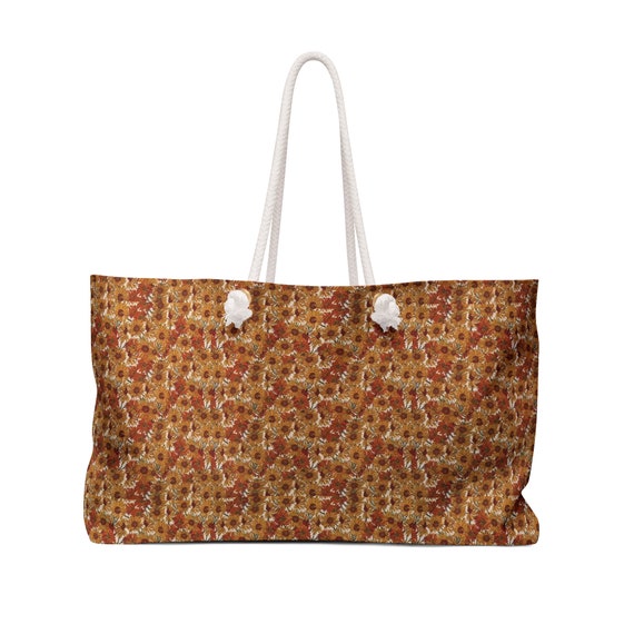 Sunflower Print Weekender Bag