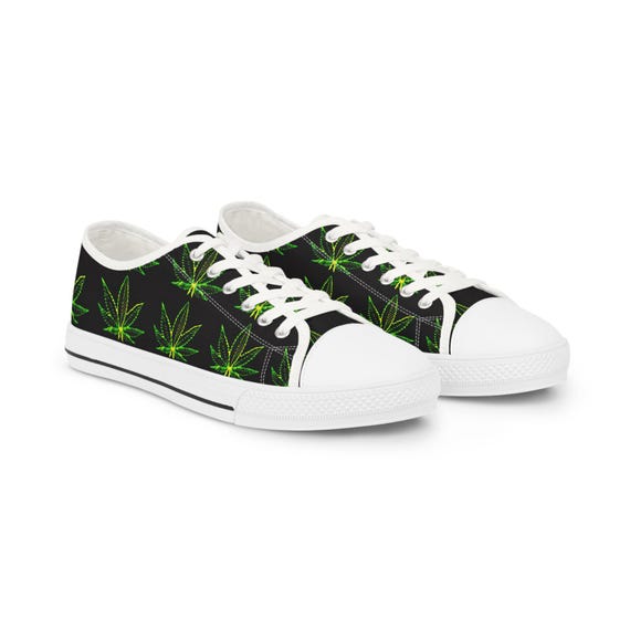 Marijuana Weed Sneakers, Cannabis Low Top Shoes, Stoner Gift, 420 Clothing, Men's Novelty Footwear