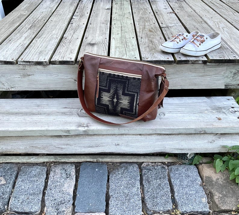 Slouch Purse Shoulder Bag Made With Pendleton Wool & Leather bild 5