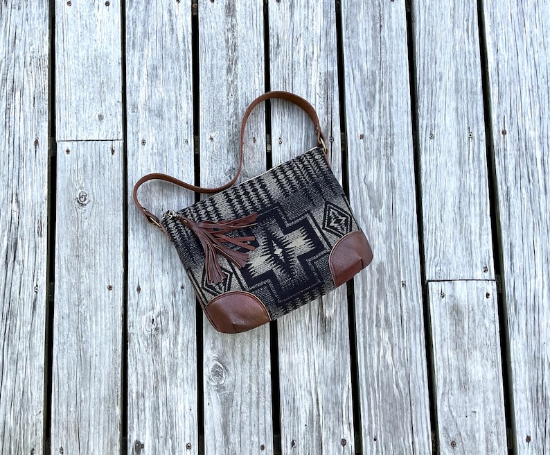 Slouch Purse Shoulder Bag Made With Pendleton Wool & Leather bild 1