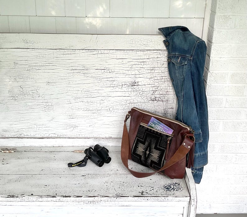 Slouch Purse Shoulder Bag Made With Pendleton Wool & Leather bild 17